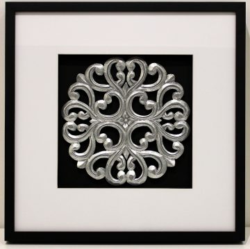 Silver Pattern Circle - abstract art, interior art, artwork, hand